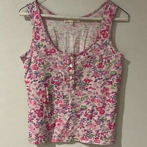LoveShackFancy floral pink tank